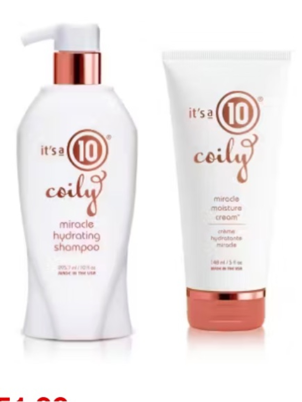 It's a 10 Coily Miracle Hydrating Shampoo — White with Rose Gold Accents